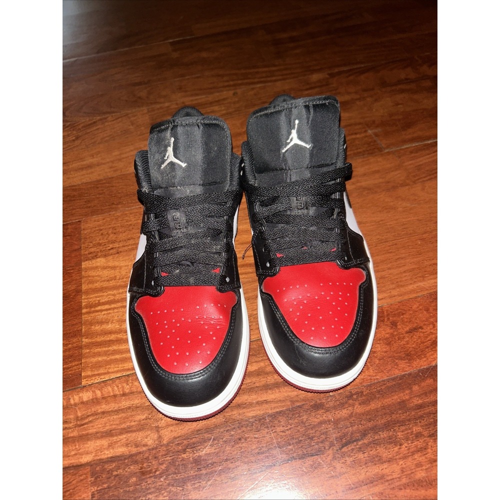 Jordan Air Jordan 1 Low Bred Toe 2.0 Black Red White 553558-161 Men's
